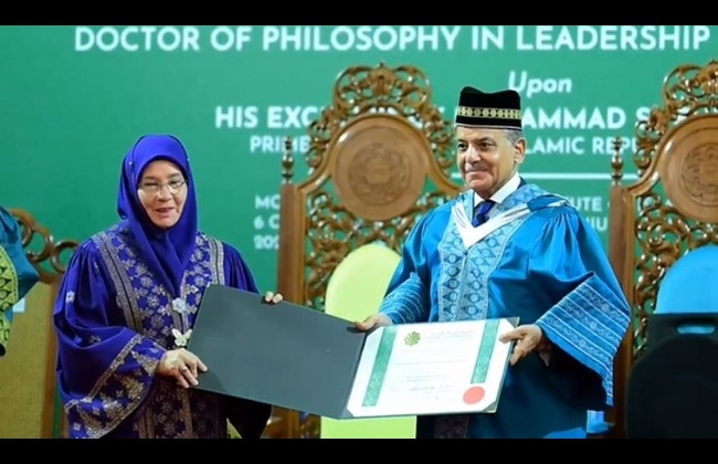 PM Shehbaz awarded honorary PhD in Leadership, Governance by IIUM